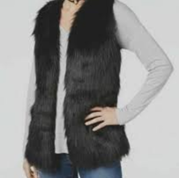 NEW Boutique Faux Fur Vest Black - Picture 11 of 15